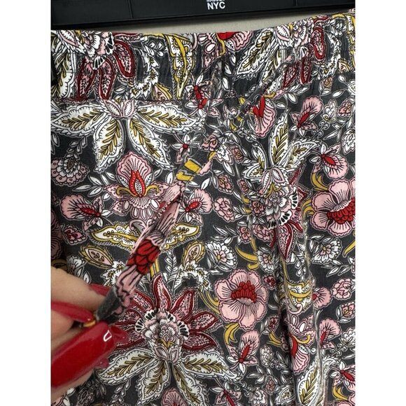 Boho Lagenlook 2X Wide Leg Lotus Paisley Floral Pants Artsy Festival Concert Fit - Picture 5 of 8